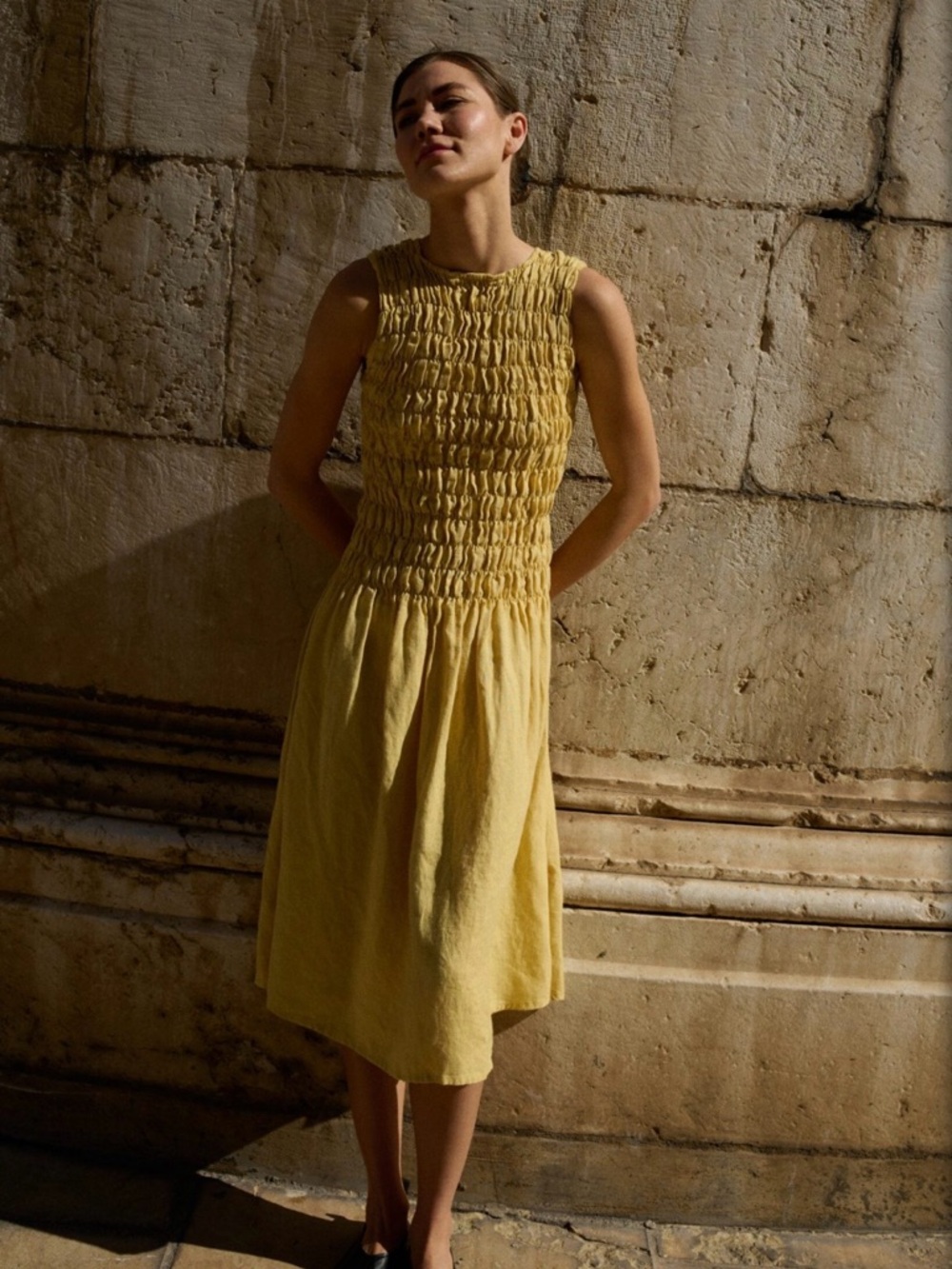 Linenfox emilija midi dress